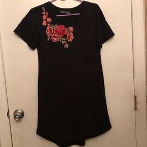 Floral Embroidered T-Shirt Dress